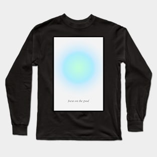 Positive Affirmation Blue Green Aura Long Sleeve T-Shirt